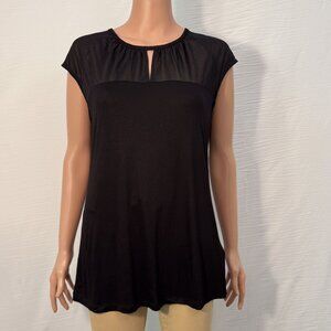H&M Women’s Large Short Sleeve Blouse Sheer Top Panel